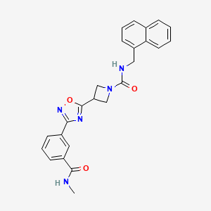 molecular formula C25H23N5O3 B2646476 3-(3-(3-(methylcarbamoyl)phenyl)-1,2,4-oxadiazol-5-yl)-N-(naphthalen-1-ylmethyl)azetidine-1-carboxamide CAS No. 1396805-96-1