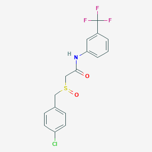 2-[(4-chlorobenzyl)sulfinyl]-N-[3-(trifluoromethyl)phenyl]acetamide