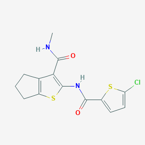 molecular formula C14H13ClN2O2S2 B2646486 2-(5-chlorothiophene-2-carboxamido)-N-methyl-5,6-dihydro-4H-cyclopenta[b]thiophene-3-carboxamide CAS No. 893095-20-0