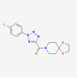 (2-(4-chlorophenyl)-2H-tetrazol-5-yl)(1,4-dioxa-8-azaspiro[4.5]decan-8-yl)methanone
