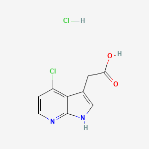 molecular formula C9H8Cl2N2O2 B2646495 2-{4-chloro-1H-pyrrolo[2,3-b]pyridin-3-yl}acetic acid hydrochloride CAS No. 2137787-99-4