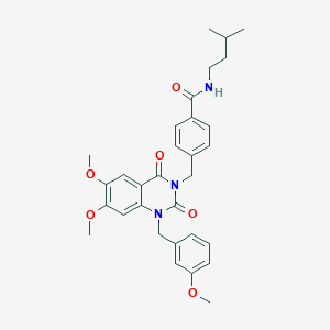molecular formula C31H35N3O6 B2646511 4-((6,7-dimethoxy-1-(3-methoxybenzyl)-2,4-dioxo-1,2-dihydroquinazolin-3(4H)-yl)methyl)-N-isopentylbenzamide CAS No. 1189870-33-4