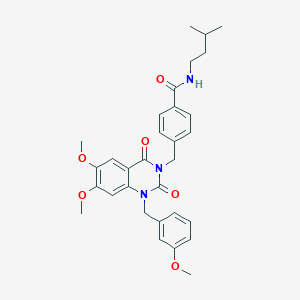 4-((6,7-dimethoxy-1-(3-methoxybenzyl)-2,4-dioxo-1,2-dihydroquinazolin-3(4H)-yl)methyl)-N-isopentylbenzamide