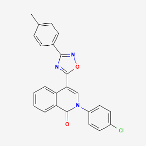molecular formula C24H16ClN3O2 B2646524 2-(4-chlorophenyl)-4-(3-(p-tolyl)-1,2,4-oxadiazol-5-yl)isoquinolin-1(2H)-one CAS No. 1358400-06-2