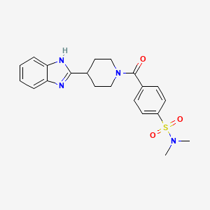 molecular formula C21H24N4O3S B2646540 4-(4-(1H-苯并[d]咪唑-2-基)哌啶-1-甲酰基)-N,N-二甲苯磺酰胺 CAS No. 887885-33-8