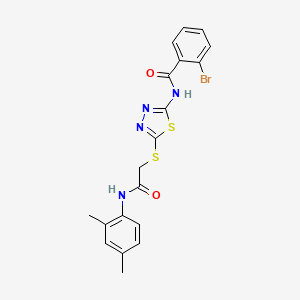 molecular formula C19H17BrN4O2S2 B2646554 2-bromo-N-(5-((2-((2,4-dimethylphenyl)amino)-2-oxoethyl)thio)-1,3,4-thiadiazol-2-yl)benzamide CAS No. 392295-69-1