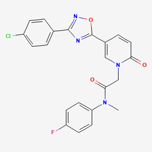 molecular formula C22H16ClFN4O3 B2646558 2-(5-(3-(4-氯苯基)-1,2,4-恶二唑-5-基)-2-氧代吡啶-1(2H)-基)-N-(4-氟苯基)-N-甲基乙酰胺 CAS No. 1251693-38-5