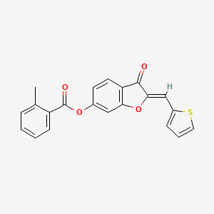 (Z)-3-oxo-2-(thiophen-2-ylmethylene)-2,3-dihydrobenzofuran-6-yl 2-methylbenzoate