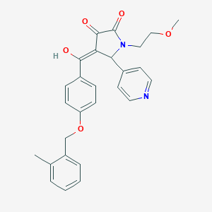 molecular formula C27H26N2O5 B264657 3-hydroxy-1-(2-methoxyethyl)-4-{4-[(2-methylbenzyl)oxy]benzoyl}-5-(4-pyridinyl)-1,5-dihydro-2H-pyrrol-2-one 