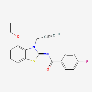 molecular formula C19H15FN2O2S B2646571 N-(4-ethoxy-3-prop-2-ynyl-1,3-benzothiazol-2-ylidene)-4-fluorobenzamide CAS No. 868376-99-2