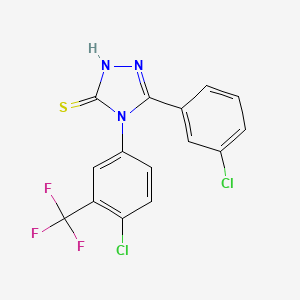 4-[4-chloro-3-(trifluoromethyl)phenyl]-5-(3-chlorophenyl)-4H-1,2,4-triazole-3-thiol