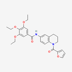 molecular formula C27H30N2O6 B2646574 3,4,5-triethoxy-N-(1-(furan-2-carbonyl)-1,2,3,4-tetrahydroquinolin-6-yl)benzamide CAS No. 1005305-75-8