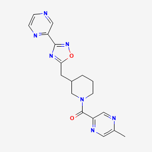 (5-Methylpyrazin-2-yl)(3-((3-(pyrazin-2-yl)-1,2,4-oxadiazol-5-yl)methyl)piperidin-1-yl)methanone