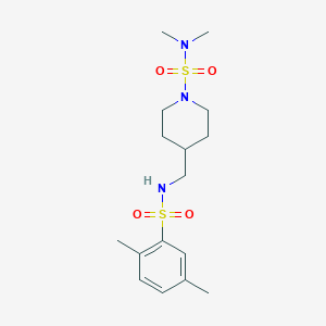 molecular formula C16H27N3O4S2 B2646581 4-((2,5-dimethylphenylsulfonamido)methyl)-N,N-dimethylpiperidine-1-sulfonamide CAS No. 2034608-71-2