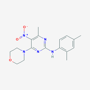 molecular formula C17H21N5O3 B2646582 N-(2,4-二甲苯基)-4-甲基-6-吗啉基-5-硝基嘧啶-2-胺 CAS No. 1203226-65-6