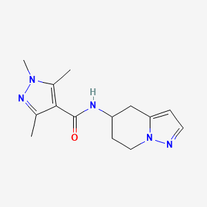molecular formula C14H19N5O B2646588 1,3,5-三甲基-N-(4,5,6,7-四氢吡唑并[1,5-a]吡啶-5-基)-1H-吡唑-4-甲酰胺 CAS No. 2034549-35-2