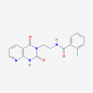 molecular formula C17H16N4O3 B2646598 N-(2-(2,4-dioxo-1,2-dihydropyrido[2,3-d]pyrimidin-3(4H)-yl)ethyl)-2-methylbenzamide CAS No. 2034320-97-1