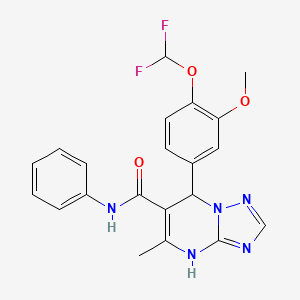 molecular formula C21H19F2N5O3 B2646599 7-(4-(difluoromethoxy)-3-methoxyphenyl)-5-methyl-N-phenyl-4,7-dihydro-[1,2,4]triazolo[1,5-a]pyrimidine-6-carboxamide CAS No. 725219-58-9