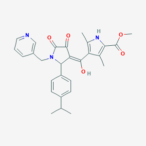 molecular formula C28H29N3O5 B264660 methyl 4-{[4-hydroxy-2-(4-isopropylphenyl)-5-oxo-1-(3-pyridinylmethyl)-2,5-dihydro-1H-pyrrol-3-yl]carbonyl}-3,5-dimethyl-1H-pyrrole-2-carboxylate 