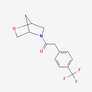 molecular formula C14H14F3NO2 B2646606 1-(2-Oxa-5-azabicyclo[2.2.1]heptan-5-yl)-2-(4-(trifluoromethyl)phenyl)ethanone CAS No. 2034454-93-6