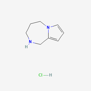 molecular formula C8H13ClN2 B2646608 2,3,4,5-Tetrahydro-1H-pyrrolo[1,2-a][1,4]diazepine;hydrochloride CAS No. 2247104-16-9