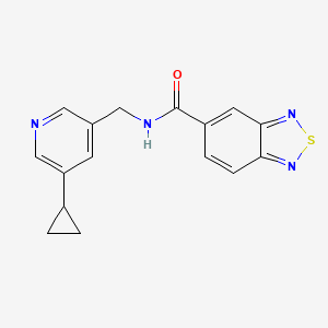 molecular formula C16H14N4OS B2646610 N-((5-cyclopropylpyridin-3-yl)methyl)benzo[c][1,2,5]thiadiazole-5-carboxamide CAS No. 2034205-45-1