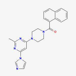 molecular formula C23H22N6O B2646611 (4-(6-(1H-imidazol-1-yl)-2-methylpyrimidin-4-yl)piperazin-1-yl)(naphthalen-1-yl)methanone CAS No. 1170585-02-0