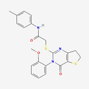 2-((3-(2-methoxyphenyl)-4-oxo-3,4,6,7-tetrahydrothieno[3,2-d]pyrimidin-2-yl)thio)-N-(p-tolyl)acetamide