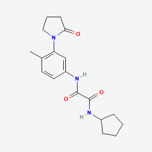 molecular formula C18H23N3O3 B2646618 N1-cyclopentyl-N2-(4-methyl-3-(2-oxopyrrolidin-1-yl)phenyl)oxalamide CAS No. 941934-85-6