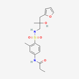N-(4-(N-(3-(furan-2-yl)-2-hydroxy-2-methylpropyl)sulfamoyl)-3-methylphenyl)propionamide