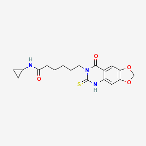 N-cyclopropyl-6-(8-oxo-6-sulfanylidene-5H-[1,3]dioxolo[4,5-g]quinazolin-7-yl)hexanamide