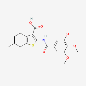 molecular formula C20H23NO6S B2646625 6-Methyl-2-(3,4,5-trimethoxybenzamido)-4,5,6,7-tetrahydro-1-benzothiophene-3-carboxylic acid CAS No. 315682-47-4
