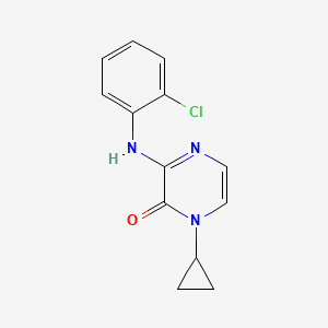 molecular formula C13H12ClN3O B2646627 3-((2-chlorophenyl)amino)-1-cyclopropylpyrazin-2(1H)-one CAS No. 2320575-17-3