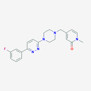 4-[[4-[6-(3-Fluorophenyl)pyridazin-3-yl]piperazin-1-yl]methyl]-1-methylpyridin-2-one