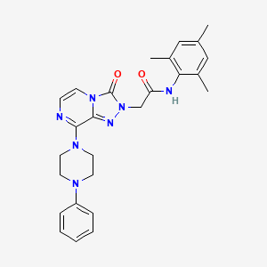 molecular formula C26H29N7O2 B2646631 3-[4-(3-cyclopentylpropanoyl)piperazin-1-yl]-1-isobutylquinoxalin-2(1H)-one CAS No. 1251598-83-0