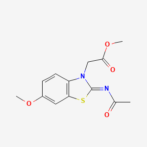 molecular formula C13H14N2O4S B2646634 2-(2-乙酰亚氨基-6-甲氧基-1,3-苯并噻唑-3-基)乙酸甲酯 CAS No. 865199-59-3