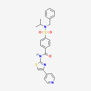 molecular formula C25H24N4O3S2 B2646637 4-(N-苄基-N-异丙基磺酰基)-N-(4-(吡啶-4-基)噻唑-2-基)苯甲酰胺 CAS No. 868676-41-9