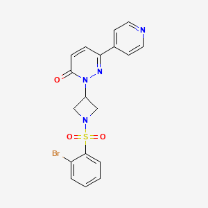 2-[1-(2-Bromophenyl)sulfonylazetidin-3-yl]-6-pyridin-4-ylpyridazin-3-one
