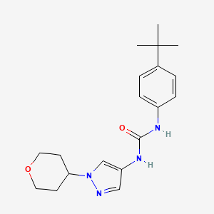 molecular formula C19H26N4O2 B2646644 1-(4-(tert-butyl)phenyl)-3-(1-(tetrahydro-2H-pyran-4-yl)-1H-pyrazol-4-yl)urea CAS No. 1798042-41-7