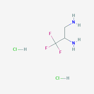molecular formula C3H9Cl2F3N2 B2646654 3,3,3-三氟丙烷-1,2-二胺二盐酸盐 CAS No. 1394042-54-6