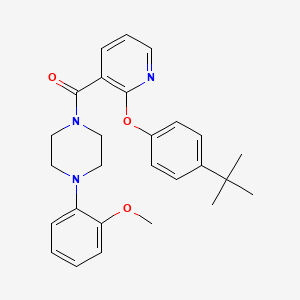 molecular formula C27H31N3O3 B2646657 2-(4-(叔丁基)苯氧基)(3-吡啶基) 4-(2-甲氧基苯基)哌嗪基酮 CAS No. 497060-67-0