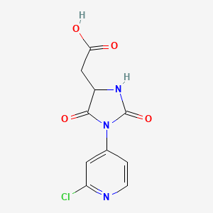 molecular formula C10H8ClN3O4 B2646662 [1-(2-氯吡啶-4-基)-2,5-二氧代咪唑烷-4-基]乙酸 CAS No. 2396581-28-3