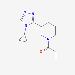 molecular formula C13H18N4O B2646665 1-[3-(4-Cyclopropyl-1,2,4-triazol-3-yl)piperidin-1-yl]prop-2-en-1-one CAS No. 2109465-30-5