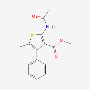 molecular formula C15H15NO3S B2646671 2-乙酰氨基-5-甲基-4-苯硫代吩-3-羧酸甲酯 CAS No. 773860-63-2