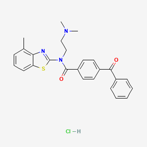 molecular formula C26H26ClN3O2S B2646682 4-benzoyl-N-(2-(dimethylamino)ethyl)-N-(4-methylbenzo[d]thiazol-2-yl)benzamide hydrochloride CAS No. 1215771-37-1