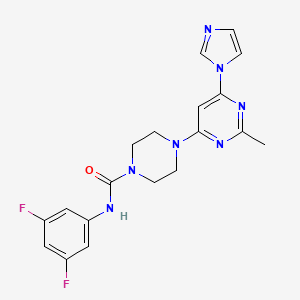 molecular formula C19H19F2N7O B2646685 4-(6-(1H-imidazol-1-yl)-2-methylpyrimidin-4-yl)-N-(3,5-difluorophenyl)piperazine-1-carboxamide CAS No. 1171340-13-8