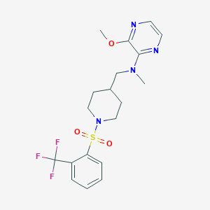 3-Methoxy-N-methyl-N-[[1-[2-(trifluoromethyl)phenyl]sulfonylpiperidin-4-yl]methyl]pyrazin-2-amine