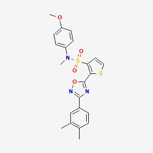 molecular formula C22H21N3O4S2 B2646690 2-[3-(3,4-二甲苯基)-1,2,4-恶二唑-5-基]-N-(4-甲氧苯基)-N-甲基噻吩-3-磺酰胺 CAS No. 1207030-65-6