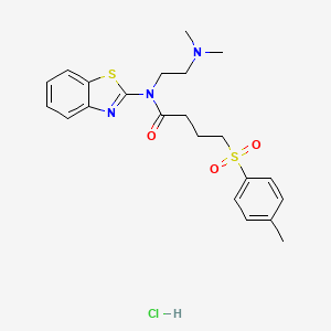 molecular formula C22H28ClN3O3S2 B2646696 N-(苯并[d]噻唑-2-基)-N-(2-(二甲氨基)乙基)-4-甲苯磺酰丁酰胺盐酸盐 CAS No. 1215785-69-5