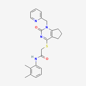 molecular formula C23H24N4O2S B2646705 N-(2,3-dimethylphenyl)-2-((2-oxo-1-(pyridin-2-ylmethyl)-2,5,6,7-tetrahydro-1H-cyclopenta[d]pyrimidin-4-yl)thio)acetamide CAS No. 946219-53-0